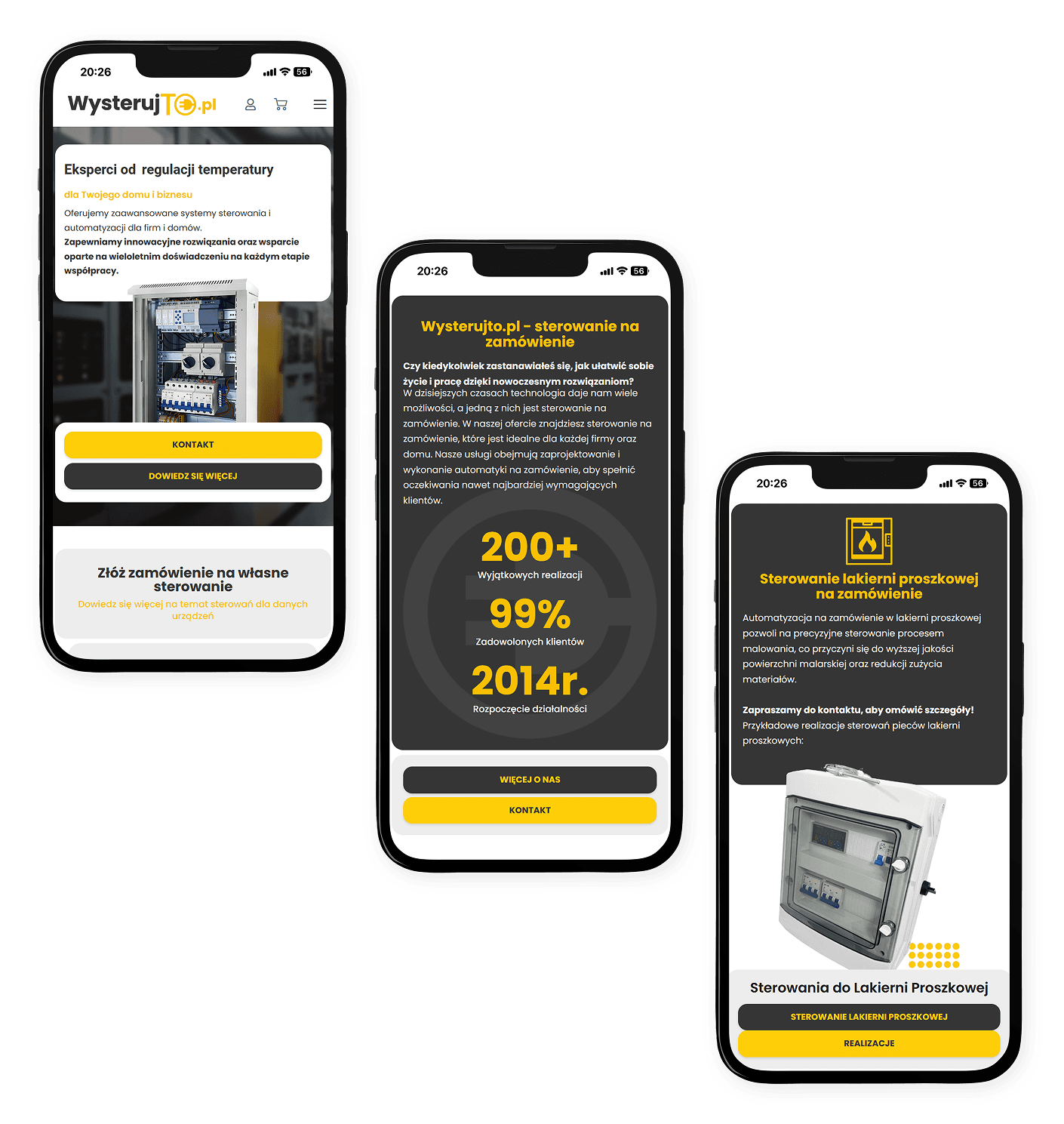 Mockup: mobile – trzy telefony