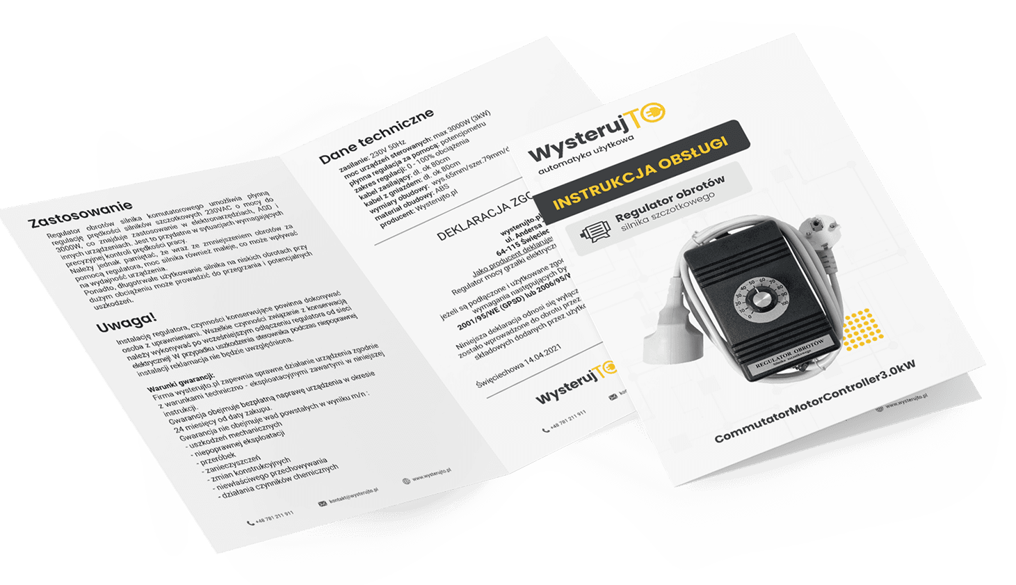 Instrukcja sterownika – mockup 1