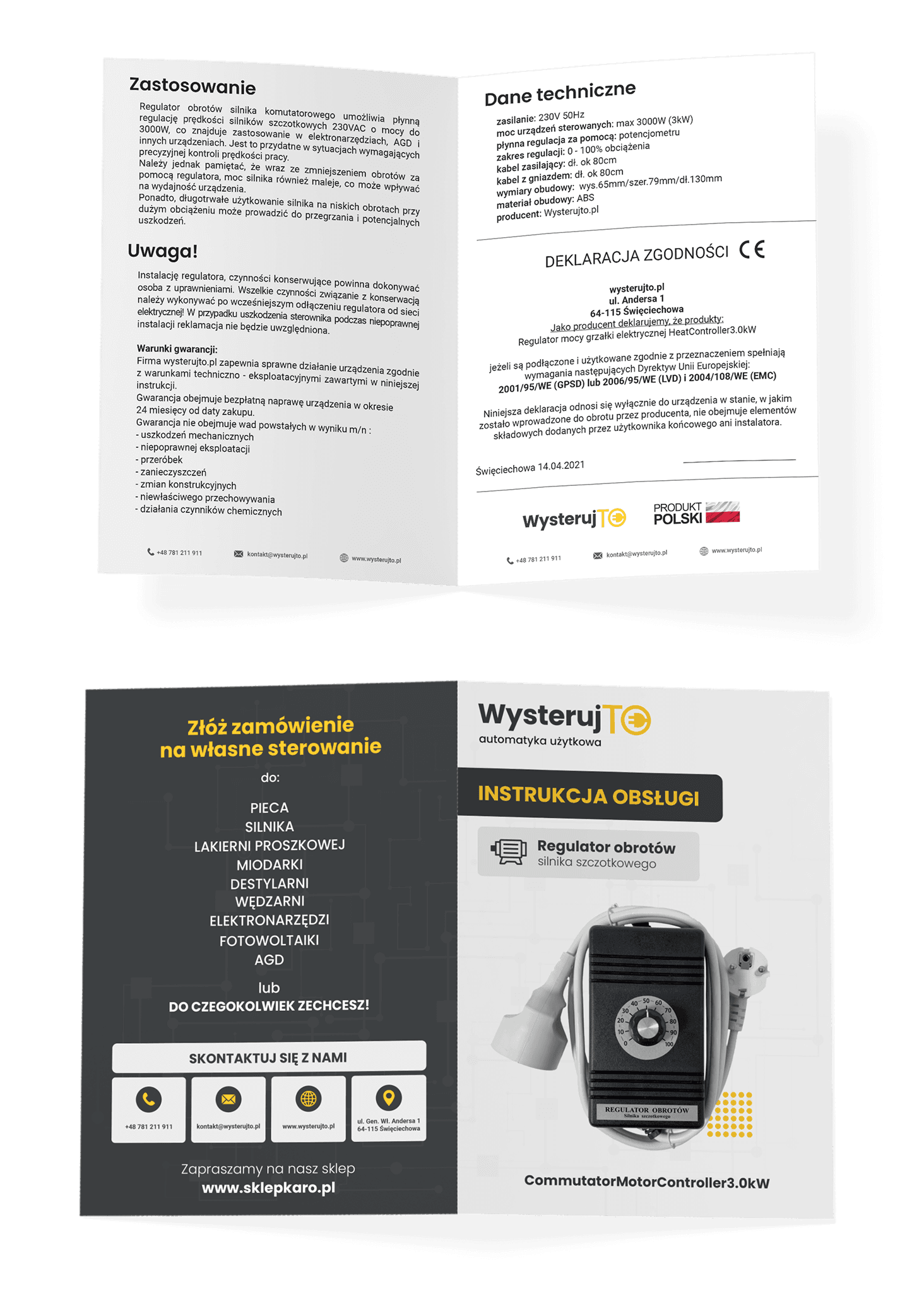 Instrukcja sterownika – mockup 2